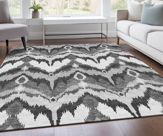 Piper Looms Chantille Ikat ACN743 Gray Machine Washable Area Rug Lifestyle Image Feature