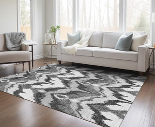 Piper Looms Chantille Ikat ACN743 Gray Machine Washable Area Rug Lifestyle Image Feature