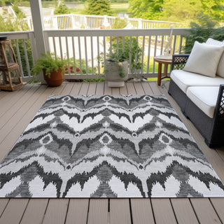 Piper Looms Chantille Ikat ACN743 Gray Machine Washable Area Rug Outdoor Lifestyle Image Feature