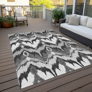 Piper Looms Chantille Ikat ACN743 Gray Machine Washable Area Rug Outdoor Lifestyle Image Feature