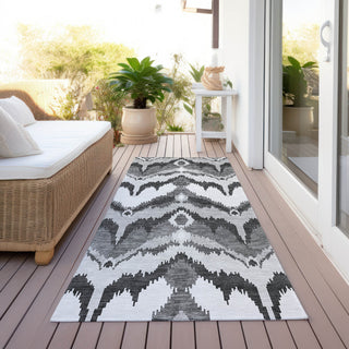 Piper Looms Chantille Ikat ACN743 Gray Machine Washable Area Rug Runner Outdoor Lifestyle Image Feature