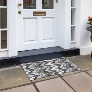 Piper Looms Chantille Ikat ACN743 Gray Machine Washable Area Rug Scatter Outdoor Lifestyle Image Feature