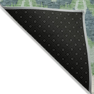 Piper Looms Chantille Ikat ACN743 Green Machine Washable Area Rug Backing Image