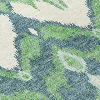 Piper Looms Chantille Ikat ACN743 Green Machine Washable Area Rug Swatch Image
