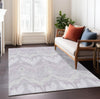 Piper Looms Chantille Ikat ACN743 Lavender Machine Washable Area Rug Lifestyle Image Feature