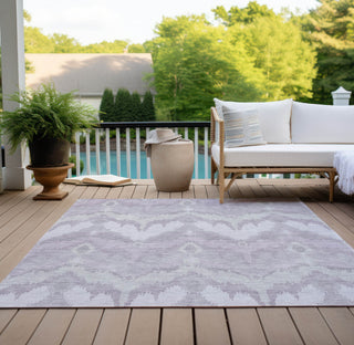 Piper Looms Chantille Ikat ACN743 Lavender Machine Washable Area Rug Outdoor Lifestyle Image Feature