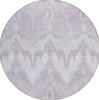 Piper Looms Chantille Ikat ACN743 Lavender Machine Washable Area Rug Round Main Image