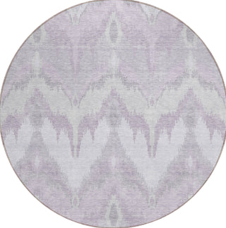 Piper Looms Chantille Ikat ACN743 Lavender Machine Washable Area Rug Round Main Image