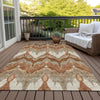 Piper Looms Chantille Ikat ACN743 Paprika Machine Washable Area Rug Outdoor Lifestyle Image Feature