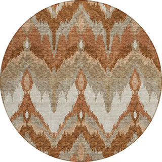 Piper Looms Chantille Ikat ACN743 Paprika Machine Washable Area Rug Round Main Image