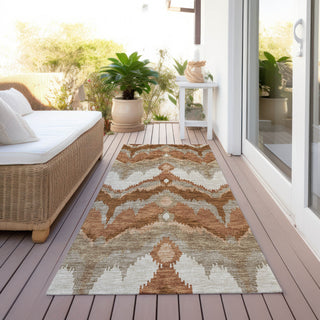 Piper Looms Chantille Ikat ACN743 Paprika Machine Washable Area Rug Runner Outdoor Lifestyle Image Feature
