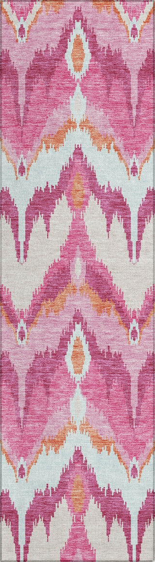 Piper Looms Chantille Ikat ACN743 Pink Machine Washable Area Rug Runner Main Image