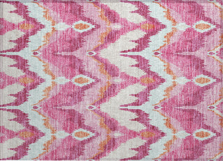 Piper Looms Chantille Ikat ACN743 Pink Machine Washable Area Rug Scatter Main Image