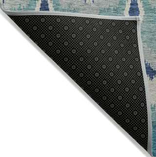 Piper Looms Chantille Ikat ACN743 Teal Machine Washable Area Rug Backing Image