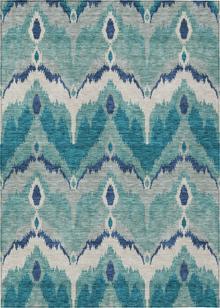 Piper Looms Chantille Ikat ACN743 Teal Machine Washable Area Rug main image
