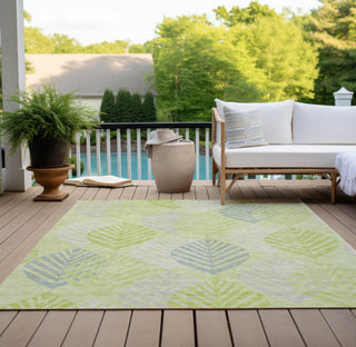 Piper Looms Chantille Floral ACN744 Aloe Machine Washable Area Rug Outdoor Lifestyle Image Feature