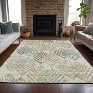 Piper Looms Chantille Floral ACN744 Beige Machine Washable Area Rug Lifestyle Image Feature