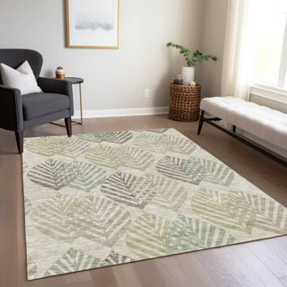 Piper Looms Chantille Floral ACN744 Beige Machine Washable Area Rug Lifestyle Image Feature