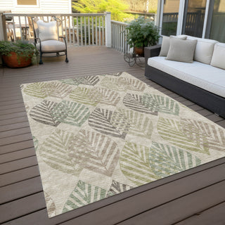 Piper Looms Chantille Floral ACN744 Beige Machine Washable Area Rug Outdoor Lifestyle Image Feature