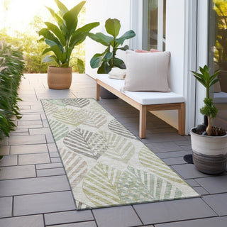 Piper Looms Chantille Floral ACN744 Beige Machine Washable Area Rug Runner Outdoor Lifestyle Image Feature