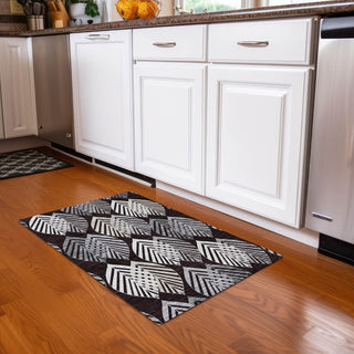 Piper Looms Chantille Floral ACN744 Black Machine Washable Area Rug Scatter Lifestyle Image Feature