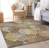 Piper Looms Chantille Floral ACN744 Chocolate Machine Washable Area Rug Lifestyle Image Feature