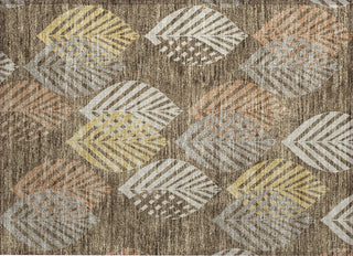 Piper Looms Chantille Floral ACN744 Chocolate Machine Washable Area Rug Scatter Main Image