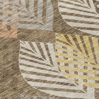 Piper Looms Chantille Floral ACN744 Chocolate Machine Washable Area Rug Swatch Image