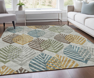 Piper Looms Chantille Floral ACN744 Gray Machine Washable Area Rug Lifestyle Image Feature