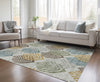 Piper Looms Chantille Floral ACN744 Gray Machine Washable Area Rug Lifestyle Image Feature