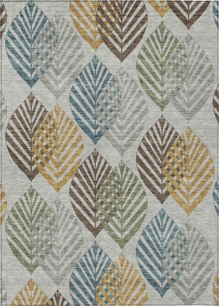 Piper Looms Chantille Floral ACN744 Gray Machine Washable Area Rug main image