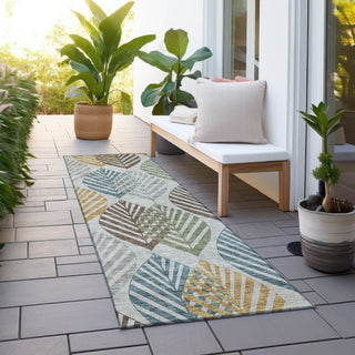 Piper Looms Chantille Floral ACN744 Gray Machine Washable Area Rug Runner Outdoor Lifestyle Image Feature