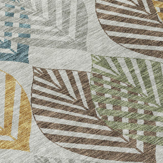 Piper Looms Chantille Floral ACN744 Gray Machine Washable Area Rug Swatch Image