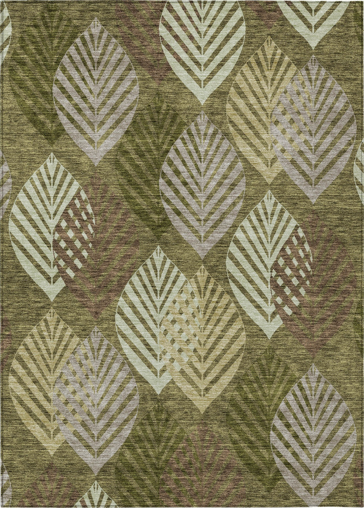 Piper Looms Chantille Floral ACN744 Olive Machine Washable Area Rug main image