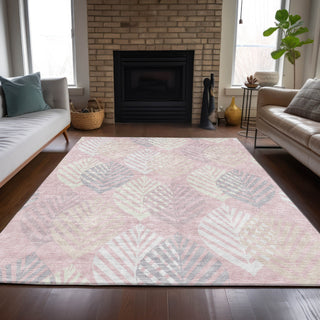Piper Looms Chantille Floral ACN744 Pink Machine Washable Area Rug Lifestyle Image Feature