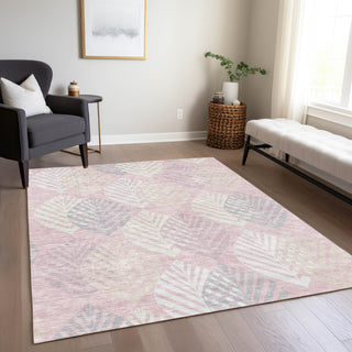 Piper Looms Chantille Floral ACN744 Pink Machine Washable Area Rug Lifestyle Image Feature