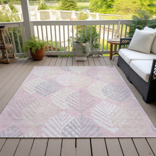 Piper Looms Chantille Floral ACN744 Pink Machine Washable Area Rug Outdoor Lifestyle Image Feature