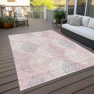 Piper Looms Chantille Floral ACN744 Pink Machine Washable Area Rug Outdoor Lifestyle Image Feature