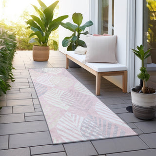 Piper Looms Chantille Floral ACN744 Pink Machine Washable Area Rug Runner Outdoor Lifestyle Image Feature