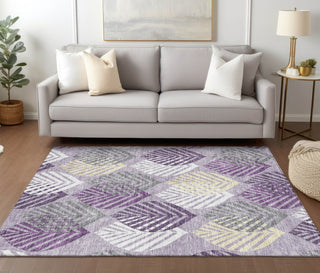 Piper Looms Chantille Floral ACN744 Purple Machine Washable Area Rug Lifestyle Image Feature