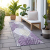 Piper Looms Chantille Floral ACN744 Purple Machine Washable Area Rug Runner Outdoor Lifestyle Image Feature