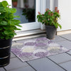 Piper Looms Chantille Floral ACN744 Purple Machine Washable Area Rug Scatter Outdoor Lifestyle Image Feature