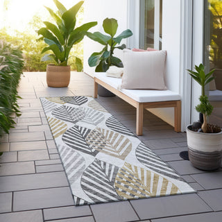 Piper Looms Chantille Floral ACN744 Silver Machine Washable Area Rug Runner Outdoor Lifestyle Image Feature