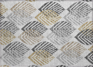 Piper Looms Chantille Floral ACN744 Silver Machine Washable Area Rug Scatter Main Image