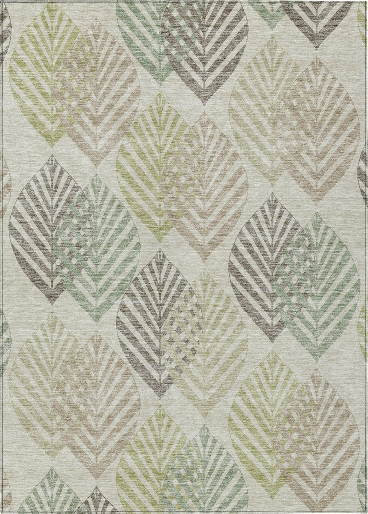 Piper Looms Chantille Floral ACN744 Taupe Machine Washable Area Rug main image