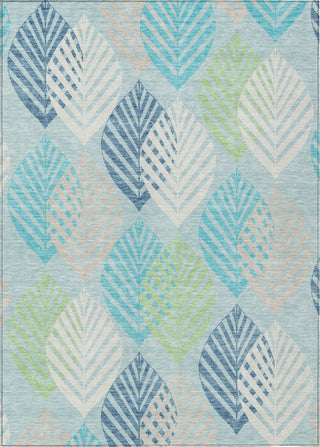 Piper Looms Chantille Floral ACN744 Teal Machine Washable Area Rug main image