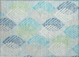 Piper Looms Chantille Floral ACN744 Teal Machine Washable Area Rug Scatter Main Image