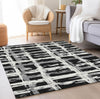 Piper Looms Chantille Stripes ACN745 Black Machine Washable Area Rug Lifestyle Image Feature