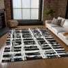 Piper Looms Chantille Stripes ACN745 Black Machine Washable Area Rug Lifestyle Image Feature