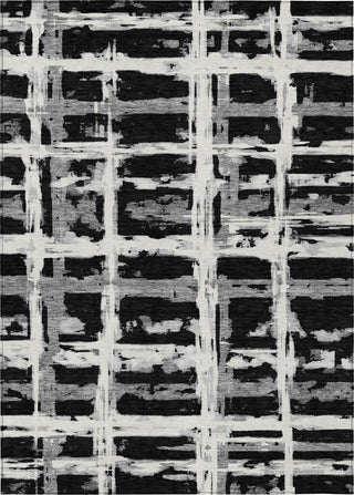 Piper Looms Chantille Stripes ACN745 Black Machine Washable Area Rug main image